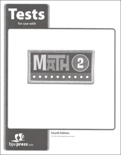 BJU Press Math 2 Tests 4th Edition - copyright update