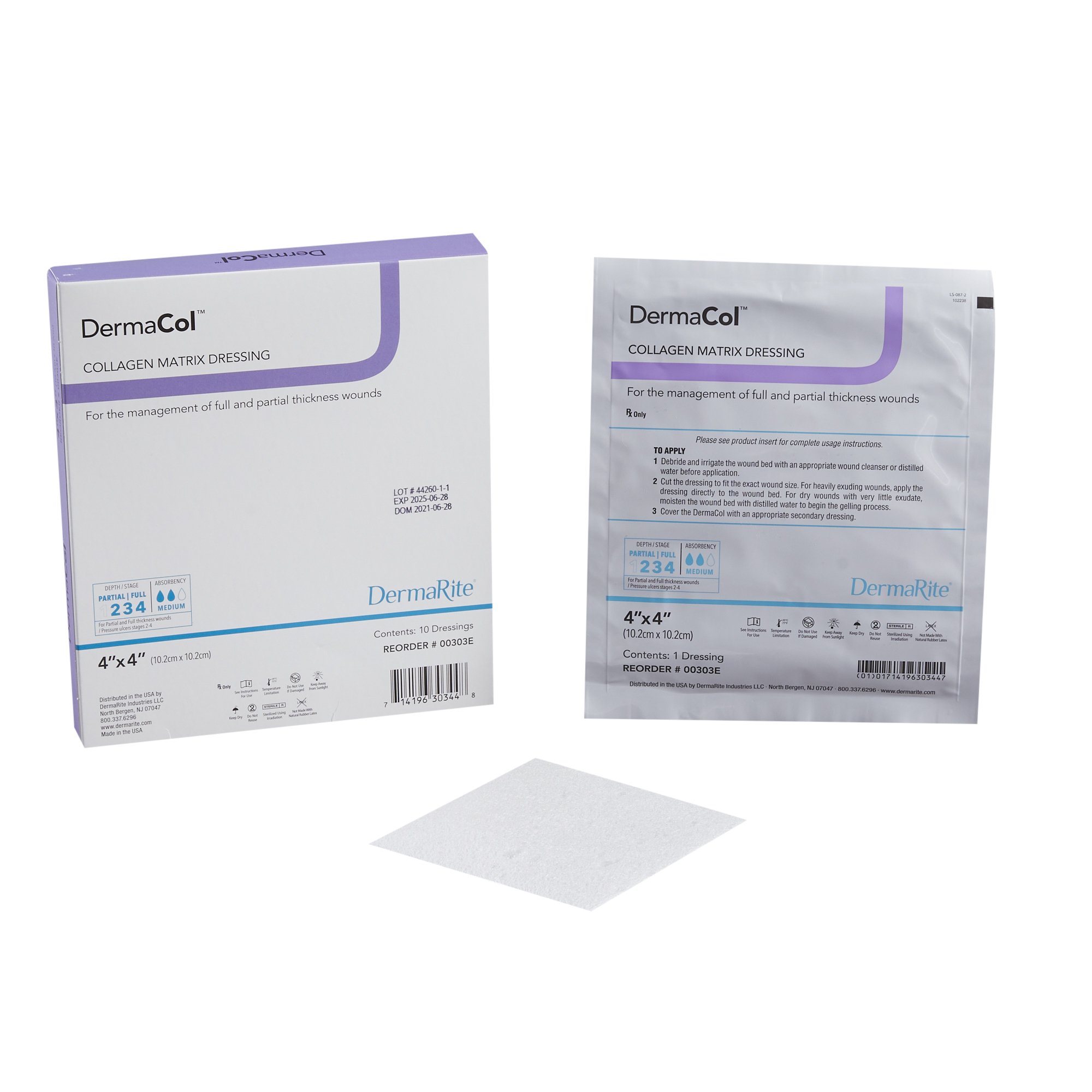 DermaCol Collagen Dressing 4 x 4 Inch MK 825654