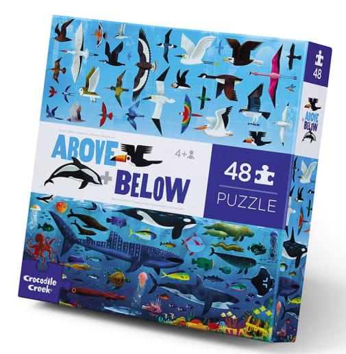 Crocodile Creek Above + Below Puzzle - Sea & Sky (48 pieces)