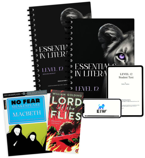 Essentials in Literature Level 12 Combo (Textbook, Resource Book, Novel, and Online Video Access)