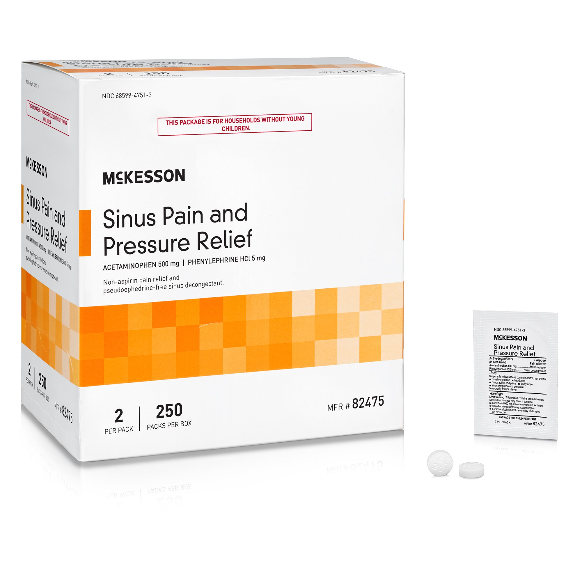 McKesson Acetaminophen / Phenylephrine Cold and Sinus Relief MK 1111742