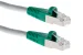 CAT-6 Shielded Crossover Ethernet Patch Cable, Half-Moon, Booted, Gray with Green Boots, 3.5', 730632-42000 REV B