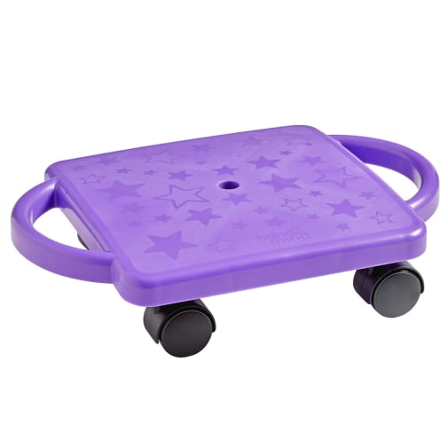 Plastic Scooter Board with Safety Handles: Purple