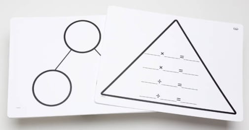 Write-On/Wipe-Off Fact Family Triangle Mat: Multiplication