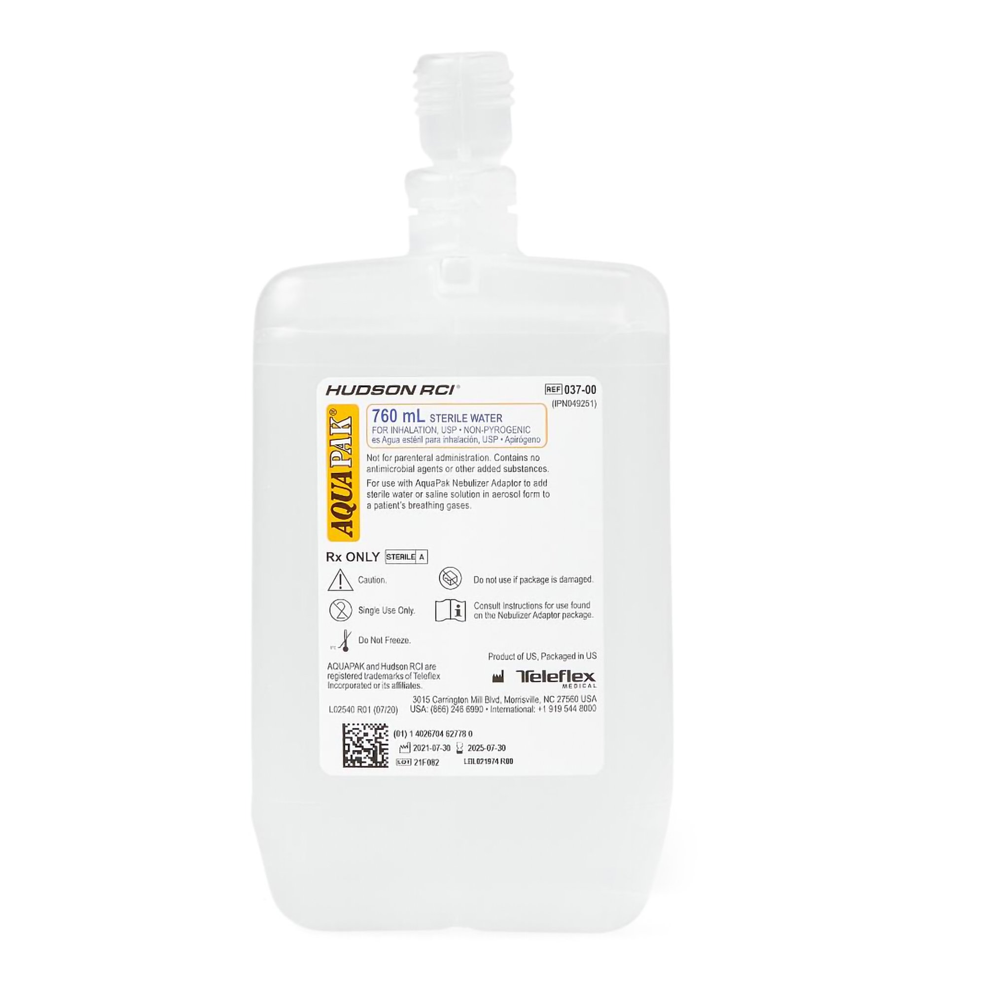 Aquapak Water for use with AquaPak Nebulizer MK 55983