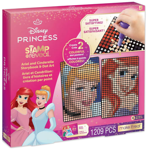 Disney Princess Stamp to Reveal Ariel and Cinderella Storybook & Dot Art