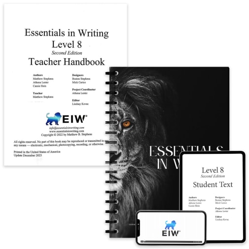 Essentials in Writing Level 8 Bundle (Textbook, Teacher Handbook and Online Video Access) 2nd Edition