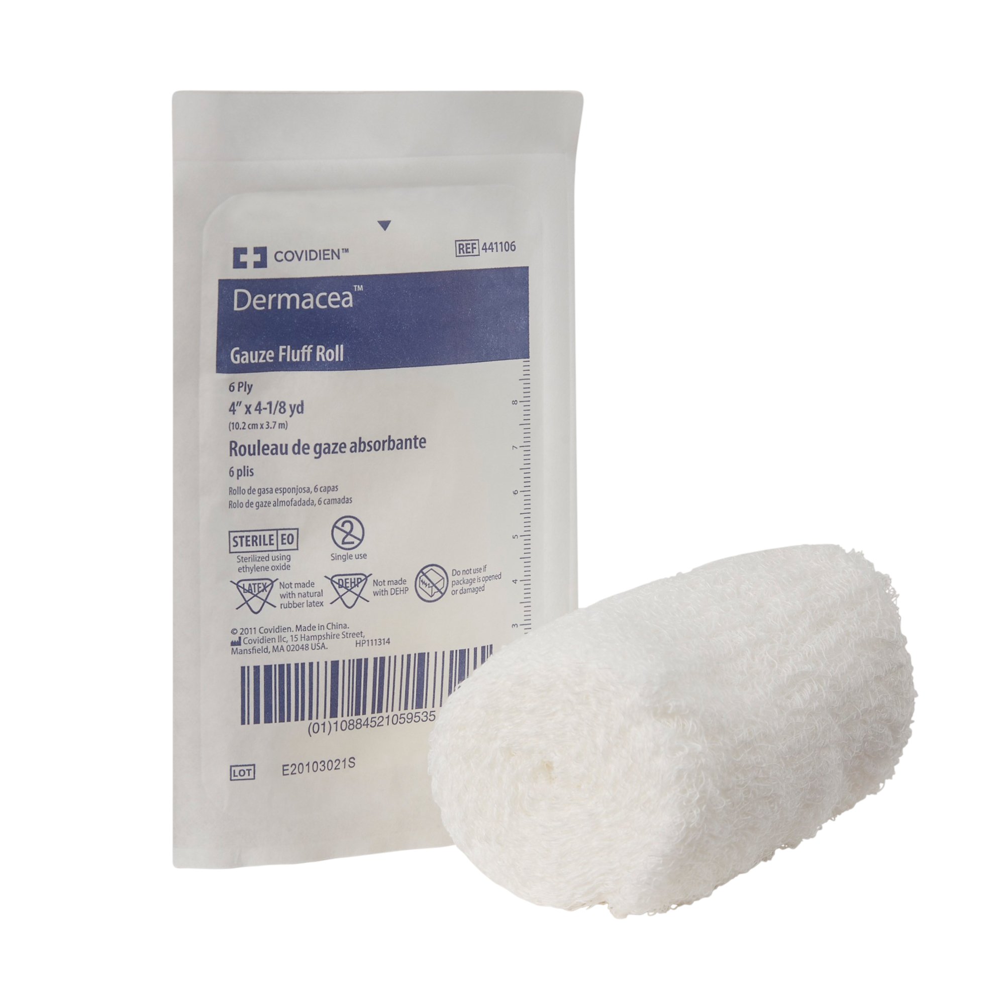 Dermacea Sterile Fluff Bandage Roll, 4 Inch x 4-1/8 Yard, 6-Ply MK 549441