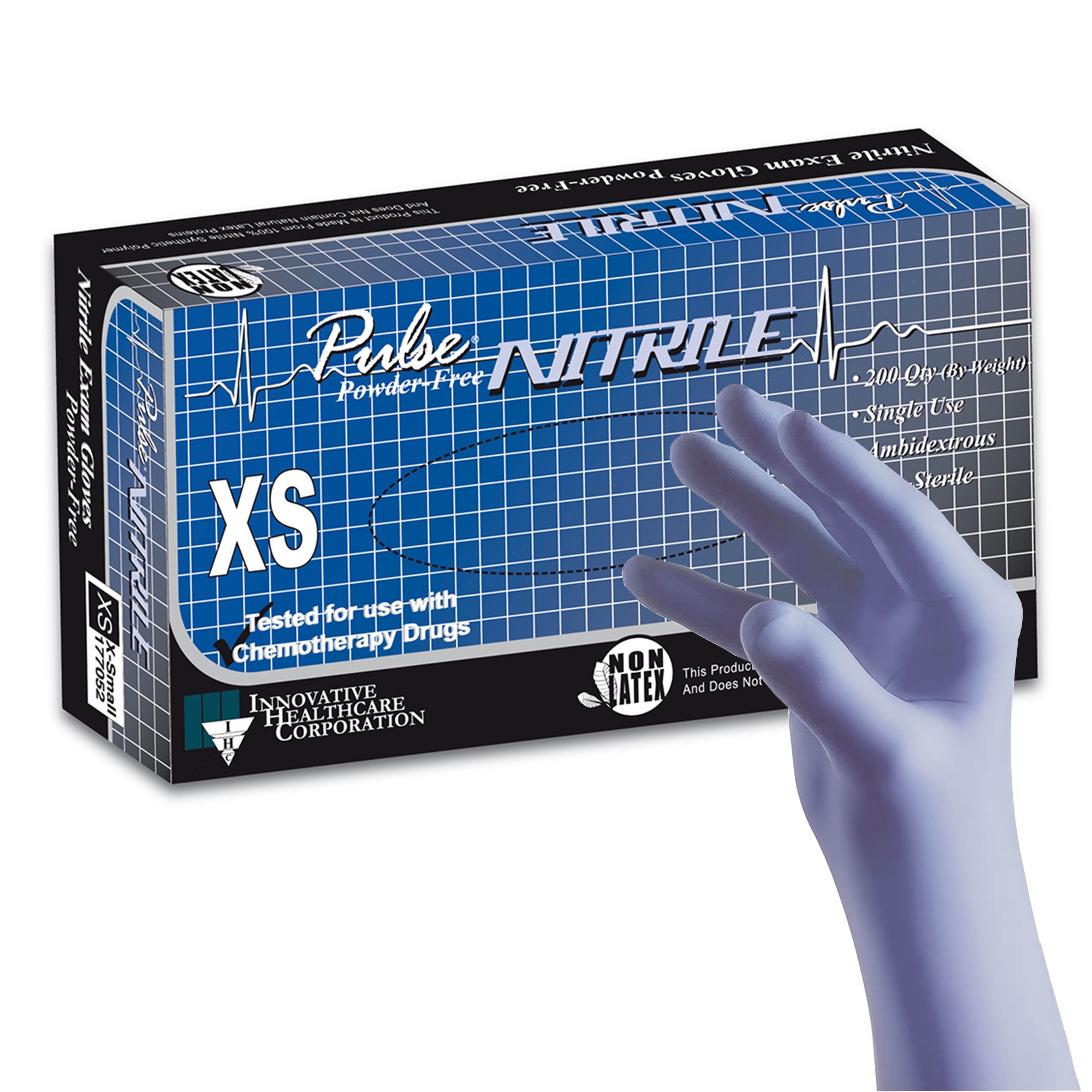 Pulse Nitrile Exam Glove, Extra Small, Aqua Blue MK 764268