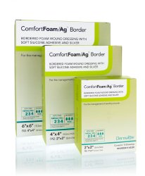 ComfortFoam/Ag Border Silver Foam Dressing, 4 x 4 Inch MK 1054366