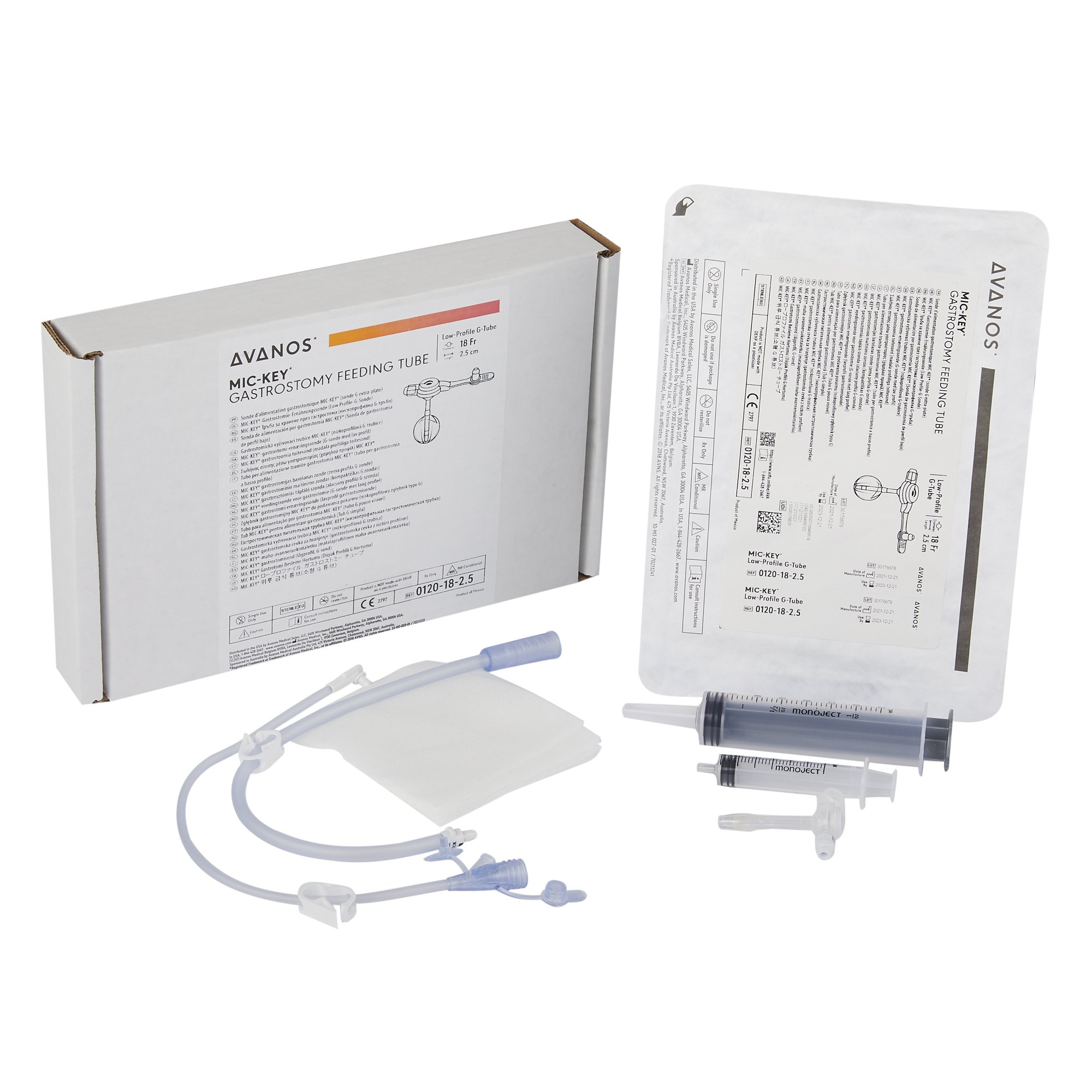 Mic-Key Low Profile Gastrostomy Tube Kit, 18 Fr., 2.5 cm Tube MK 296371