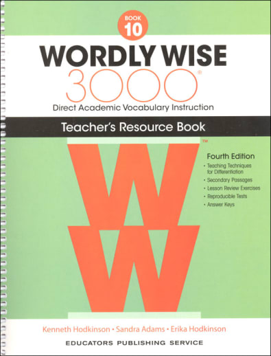 Wordly Wise 3000 Book 10 Teacher Resource Book, 4th Edition