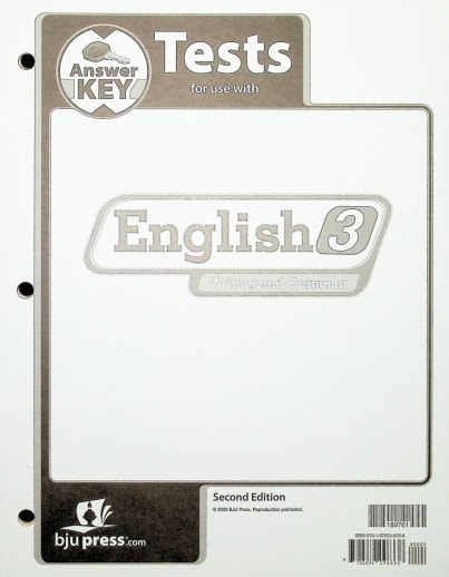 BJU Press English 3 Testpack Key, 2nd Edition