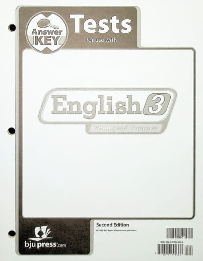 BJU Press English 3 Testpack Key, 2nd Edition