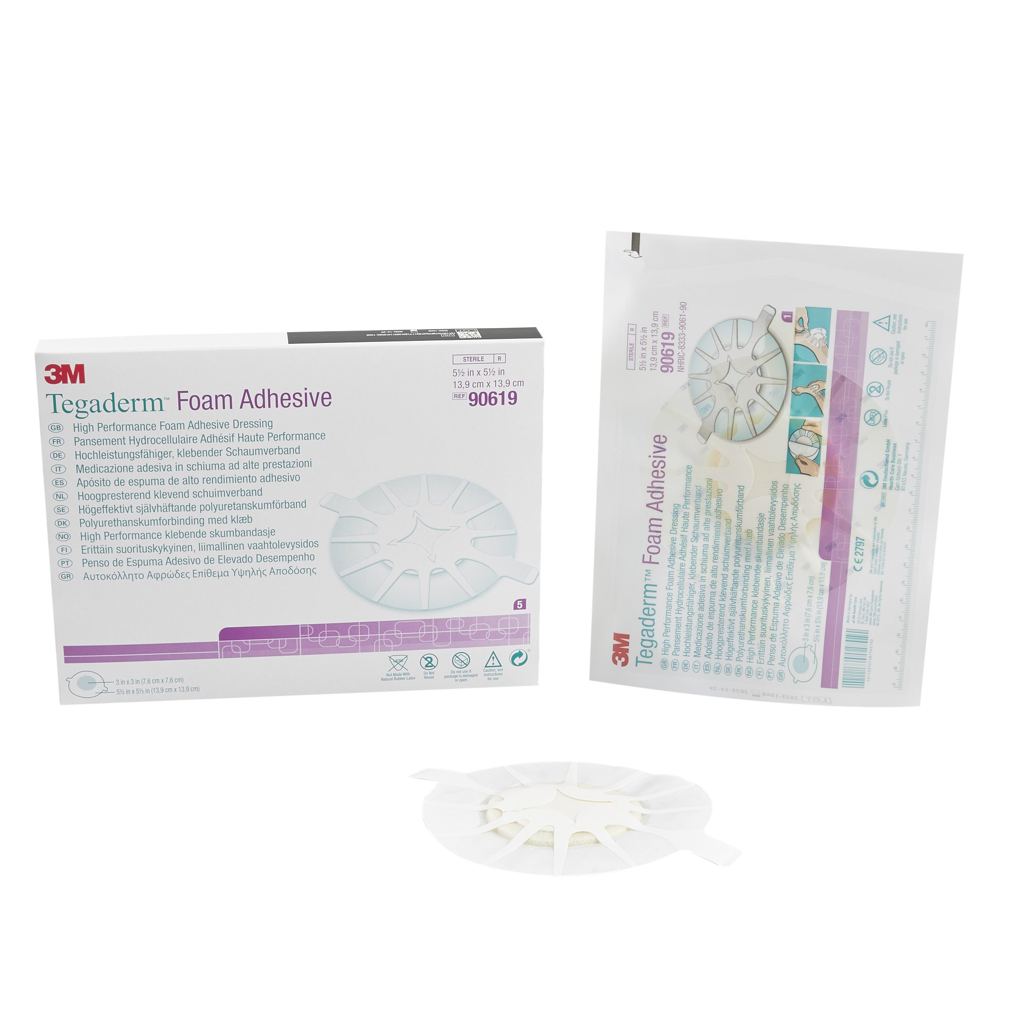 3M Tegaderm High Performance Adhesive w/ Border Foam Dressing, 13.9 x 13.9 cm MK 472010