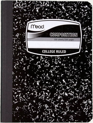 Mead Black Marble Composition Book-1 Subject