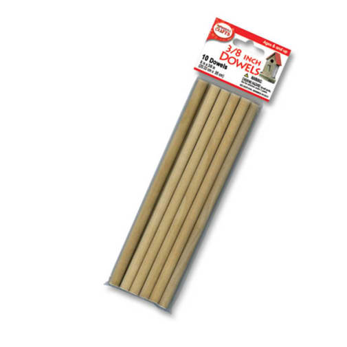 Wooden 3/8" Dowels (10 pieces)