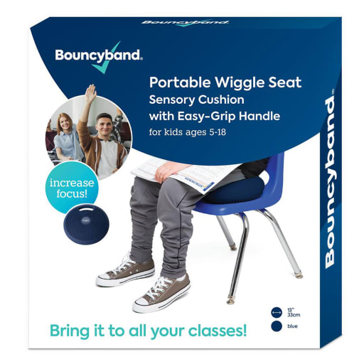 Portable Wiggle Seat Sensory Cushion with Easy-Grip Handle - Blue