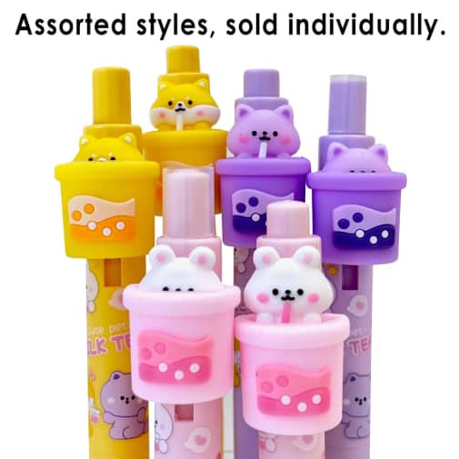 Boba Tea Animal Retractable Gel Pen (assorted style)