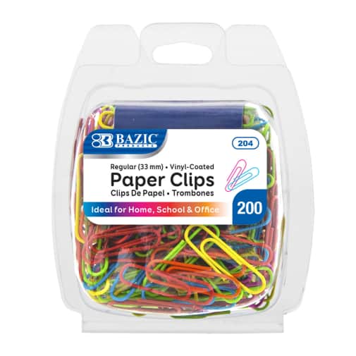 Paper Clips (200-Pack) Regular size colored
