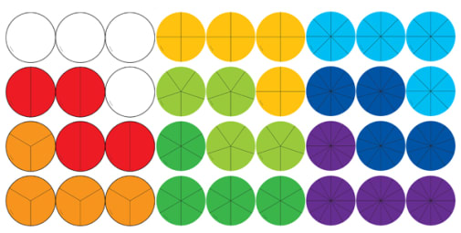Fraction Circles Curriculum Cut-Outs (pack of 36)