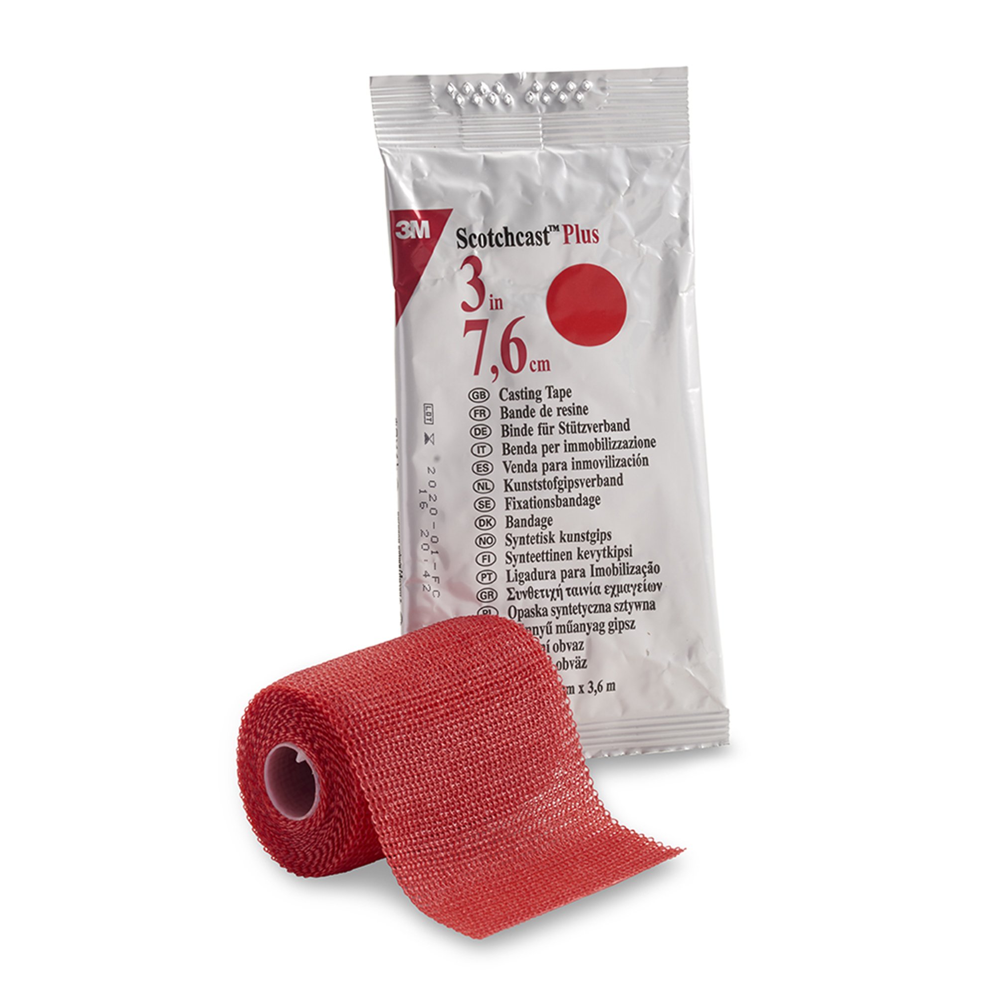 3M Scotchcast Plus Cast Tape, Red, 3 Inch x 4 Yard MK 199228