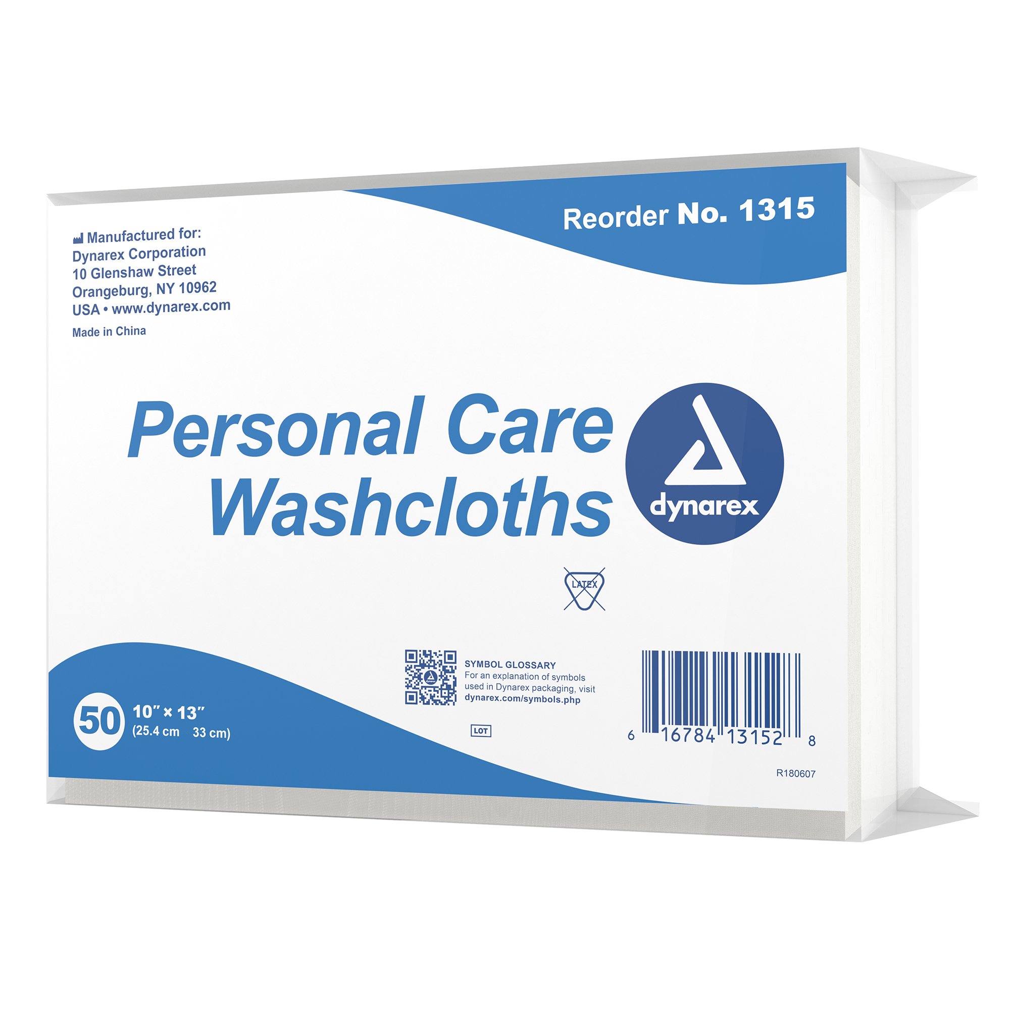 dynarex Personal Care Washcloth, Disposable, 10 x 13 Inch MK 837502