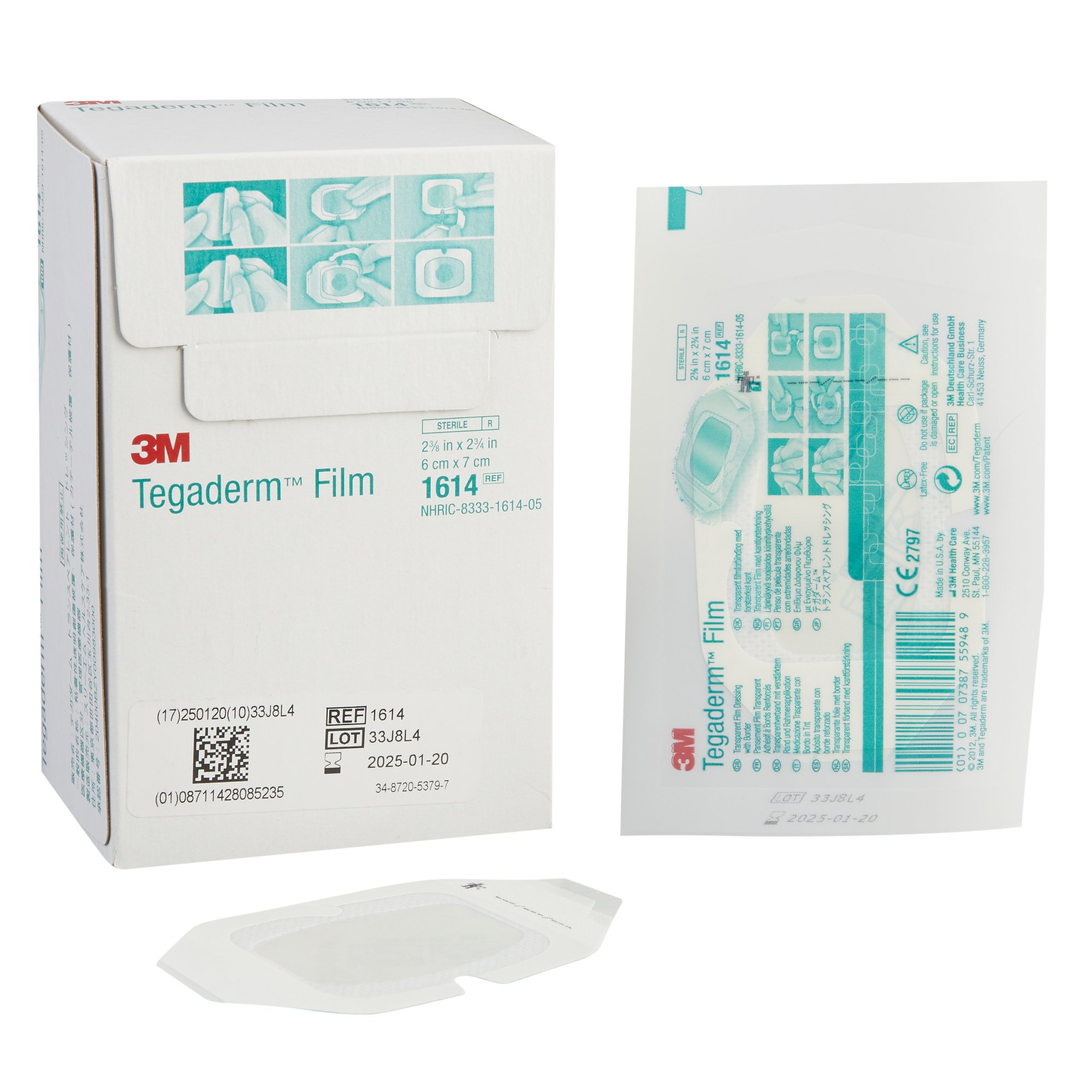 3M Tegaderm Rectangular Transparent Sterile Film Dressing, 2-3/8 x 2-3/4 Inch MK 468778