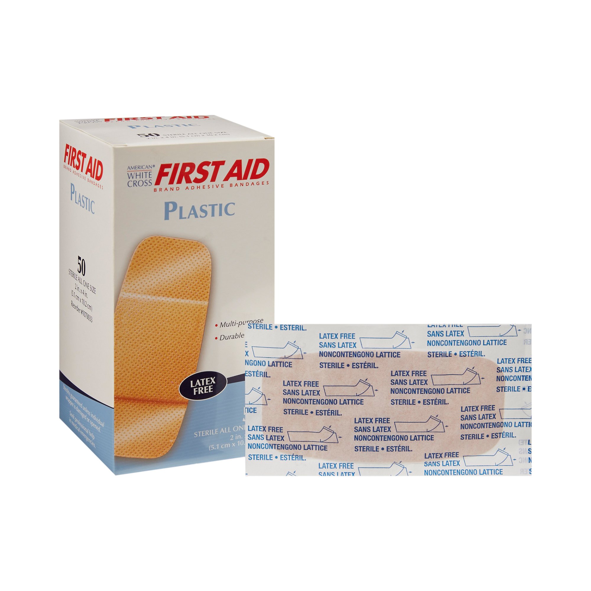 American White Cross First Aid Adhesive Strip, 2 x 4 Inch MK 127038
