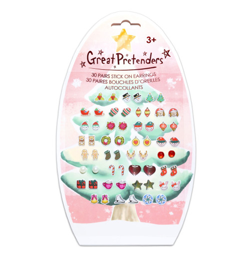 Holiday Sticker Earrings, 30 pairs