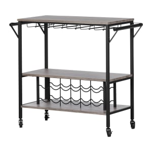 Bar Cart with Wine Bottle Storage and Wine Glass Rack