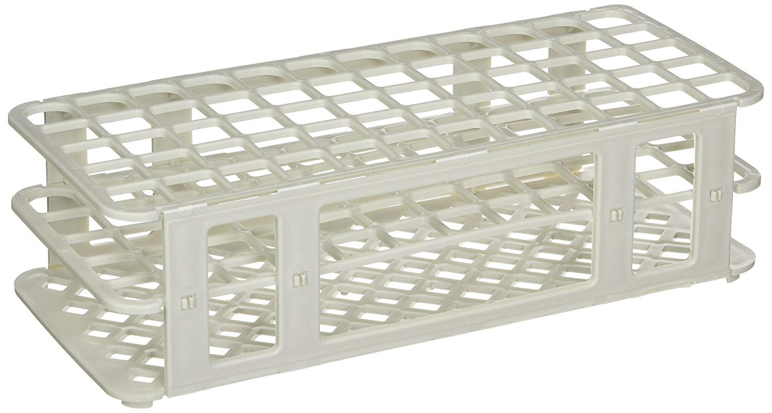 Globe Scientific 456500 Series Test Tube Rack, 16/17mm, 60-Place, White MK 530047