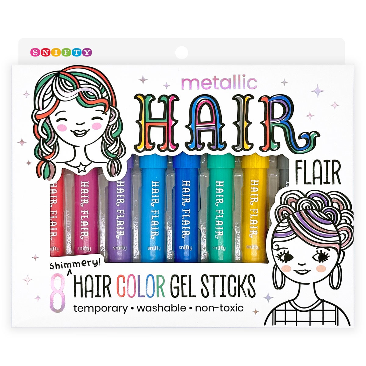 Metallic Hair Flair Gel Sticks (set of 8)