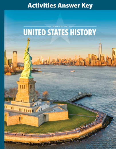 BJU Press United States History Activities Manual Answer Key 6th Edition
