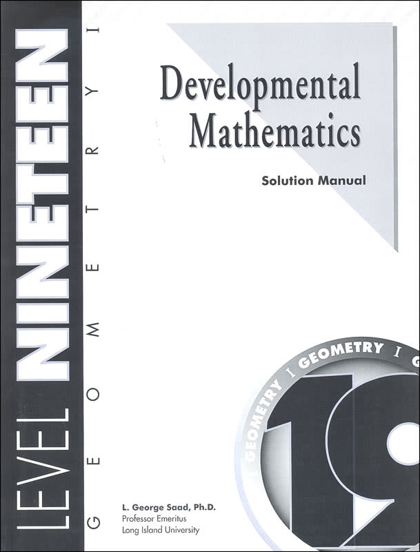 Developmental Math Level 19 Solution Manual