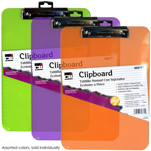 Clipboard, Plastic/Transparent Neon