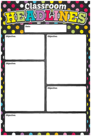 Write & Wipe Magnetic Chart - Neon Chalk Classroom Headlines