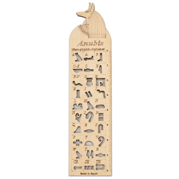 Wooden Stencil Ruler - Anubis Design