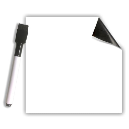 Dry Erase Stickables 5x5" - White with Dry Erase Marker (1 pack)