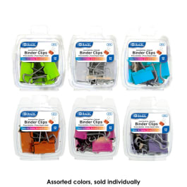 Binder Clips: Assorted Colors and Sizes (12/Pack)