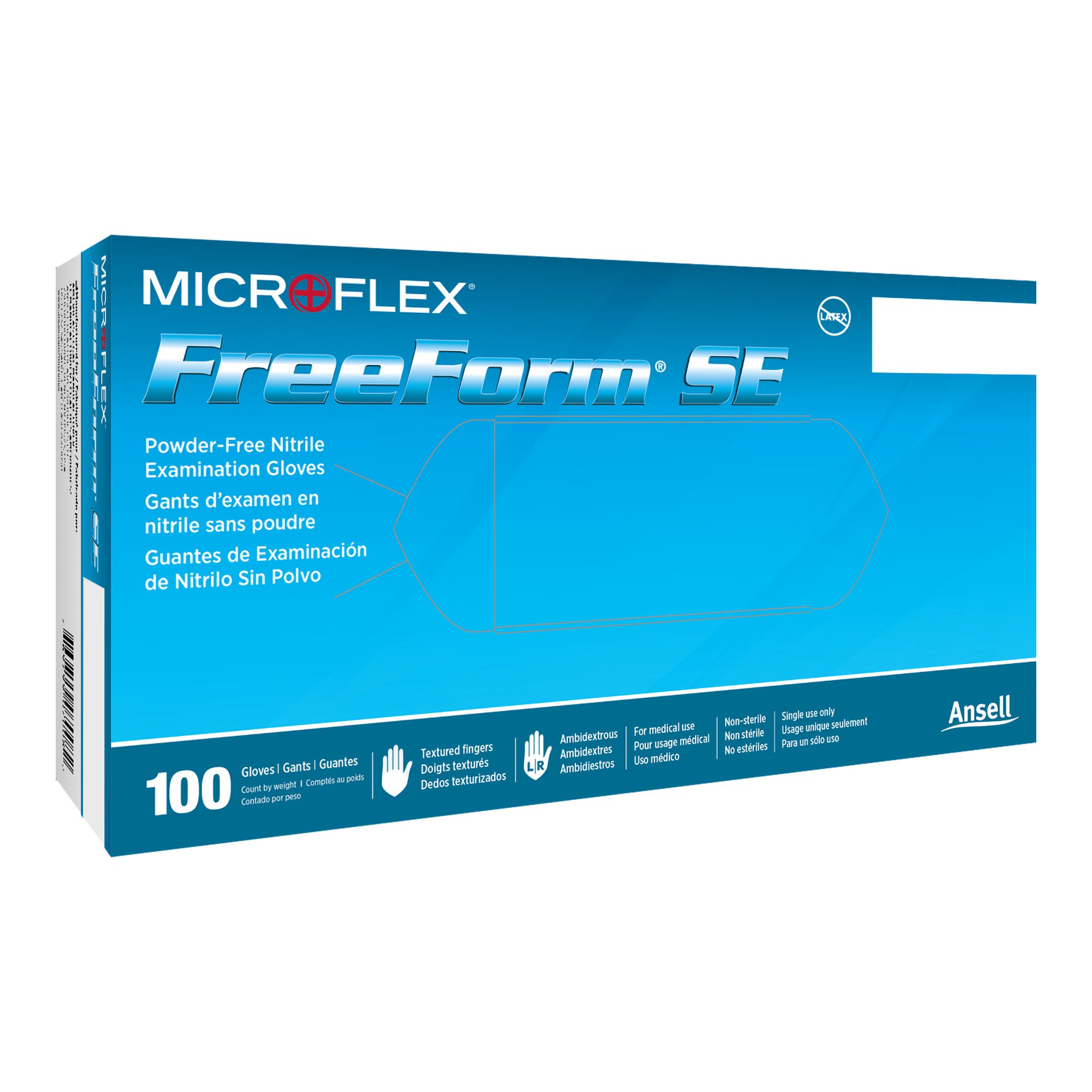 FreeForm SE Nitrile Exam Glove, Medium, Blue MK 459645