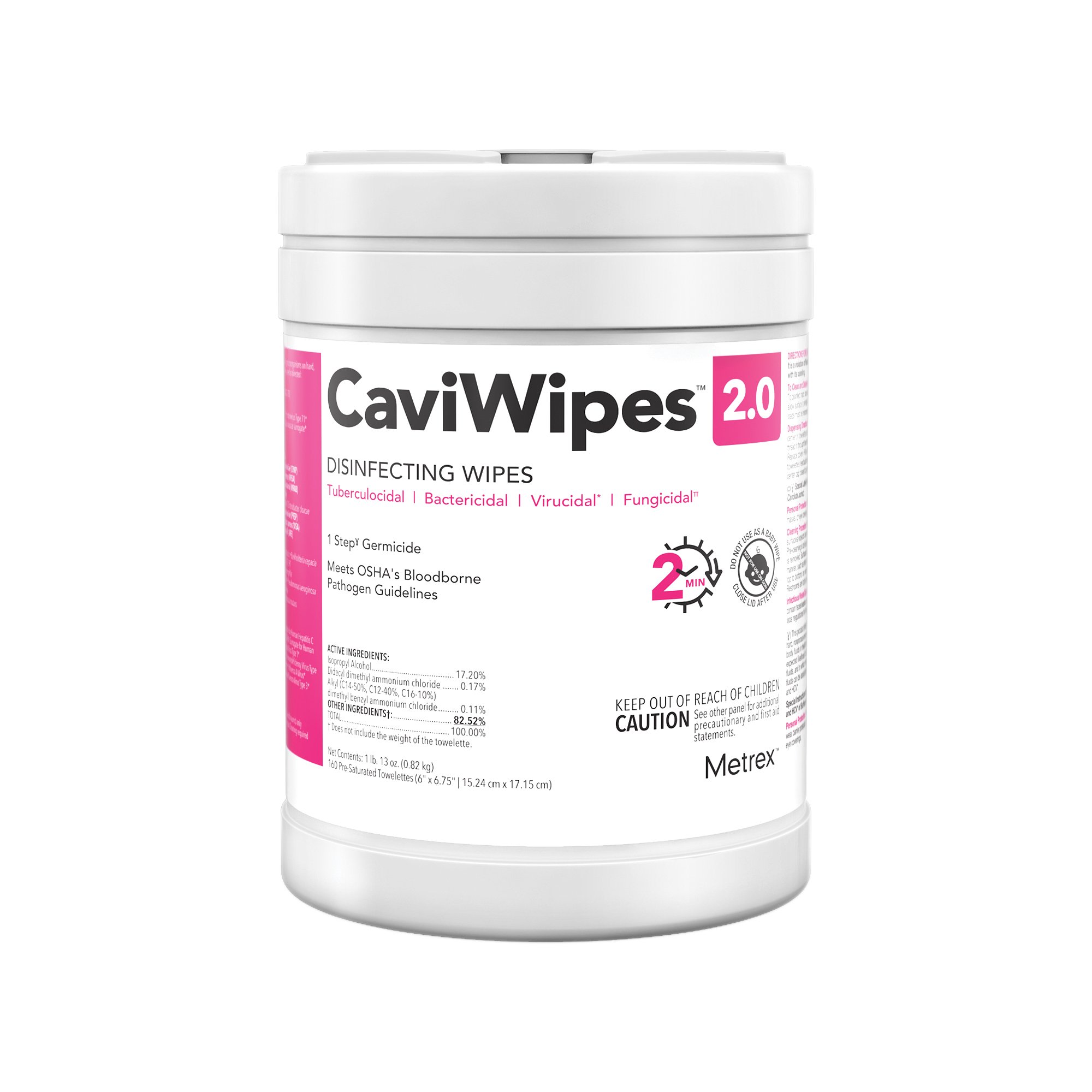 CaviWipes 2.0 Isopropyl Alcohol / Proprietary Glycol Ether Disinfecting Wipes MK 1190688