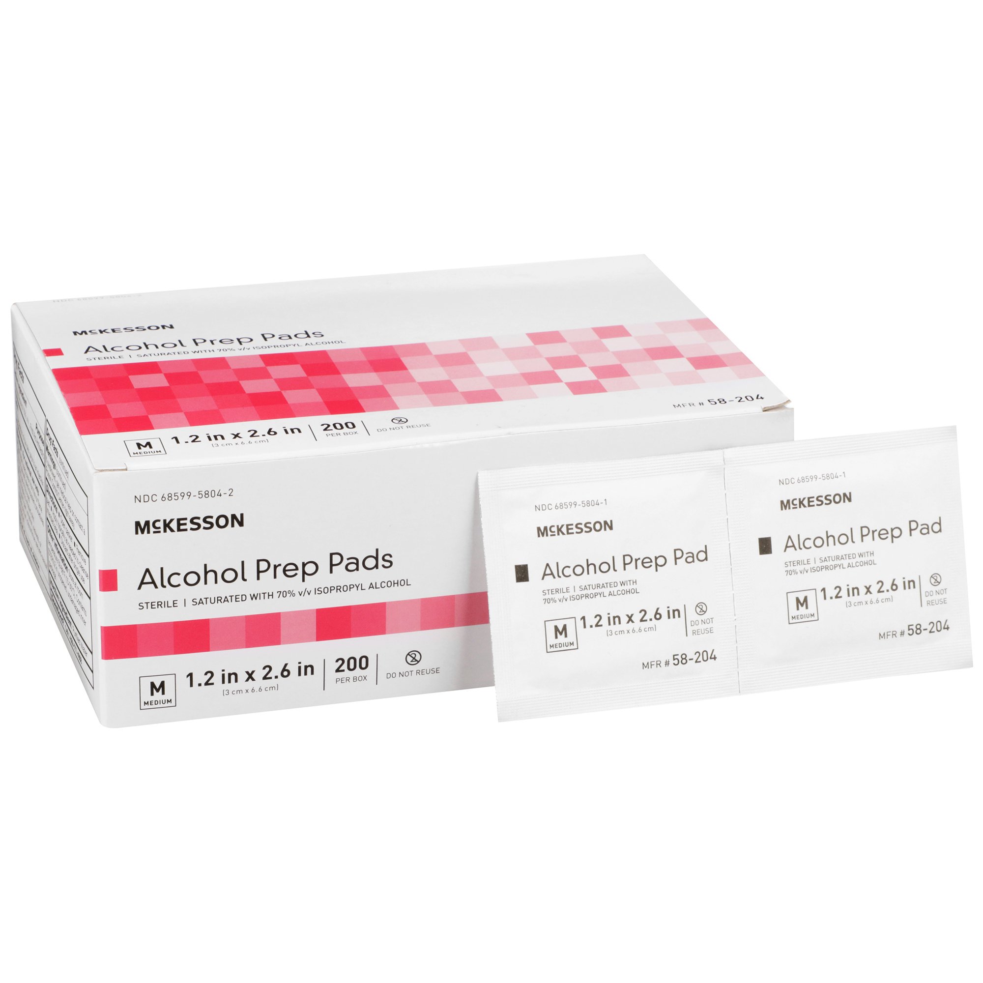 McKesson 70% Isopropyl Alcohol Prep Pad, Medium MK 191089