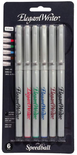 Elegant Writer Set of 6 Markers - 3.0mm (Broad Point)