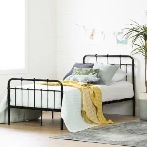 Metal Platform Bed with Headboard and Footboard