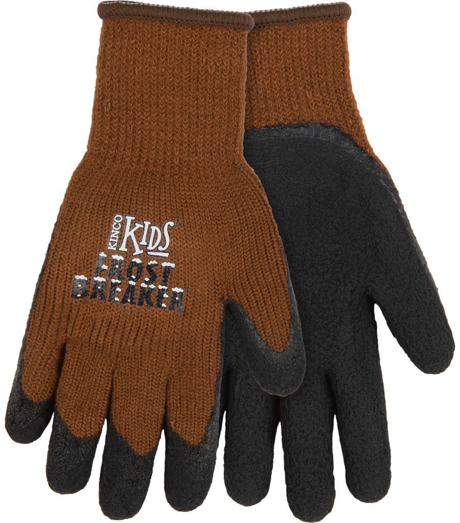 Kids' Frost Breaker&reg; Thermal Knit Shell & Foam Latex Palm, Brown, large image number 0