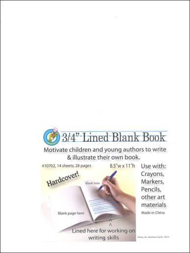 Blank Book 7.5"x10.25" with 3/4" lines