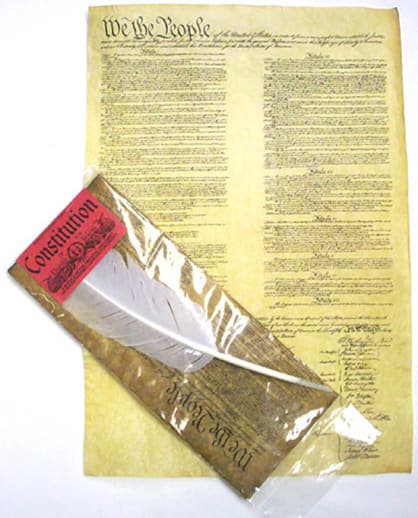 Constitution Document and Quill Set