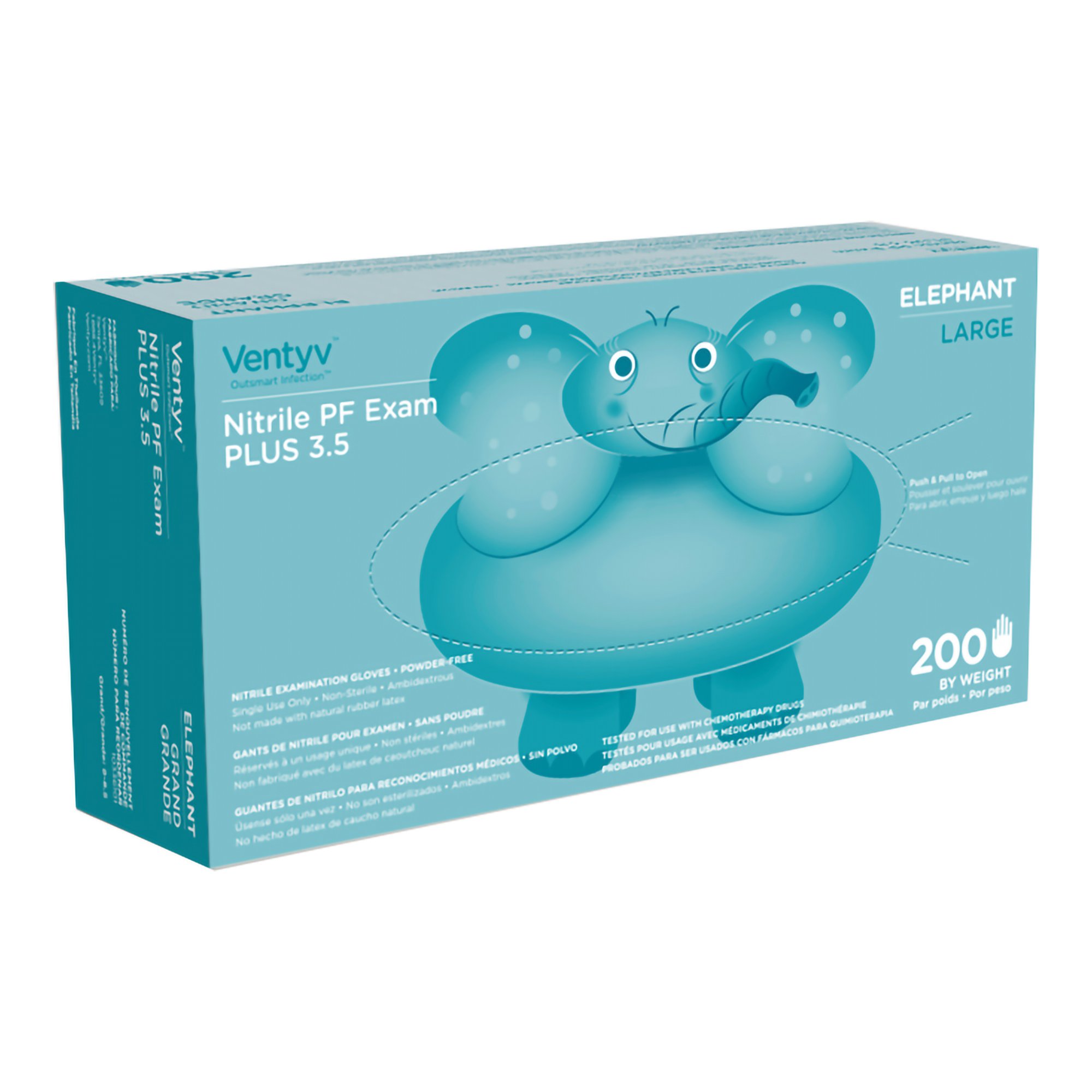 Ventyv Plus 3.5 Elephant Nitrile Exam Glove, Large, Violet MK 1091783