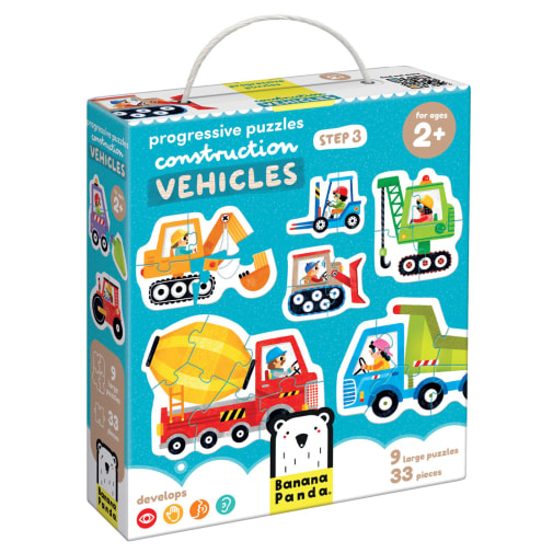 Progressive Puzzle: Construction Vehicles (33 pieces)